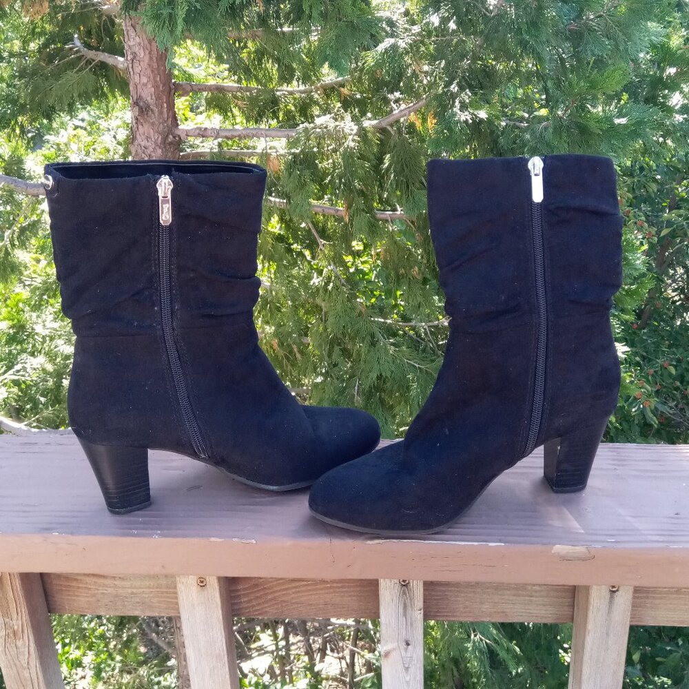 Sam Edelman black faux suede boots sz 8 1/2 - Picture 3 of 14